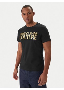 Versace Jeans Couture T-Shirt 80GAHT00 CJ00T Czarny Regular Fit ze sklepu MODIVO w kategorii T-shirty męskie - zdjęcie 188263431