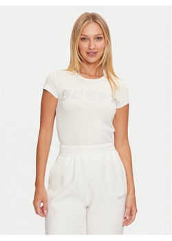 Guess T-Shirt V4BI16 KCIV1 Écru Regular Fit ze sklepu MODIVO w kategorii Bluzki damskie - zdjęcie 188263450