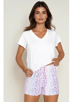 Dwuczęściowa piżama damska Vegas, Kolor biało-fioletowy, Rozmiar S, Momenti per me ze sklepu Intymna w kategorii Piżamy damskie - zdjęcie 188264393