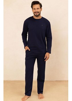 Granatowa długa piżama męska 493, Kolor granatowy, Rozmiar M, Regina ze sklepu Intymna w kategorii Piżamy męskie - zdjęcie 188264424