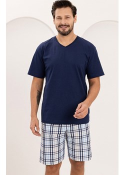 Bawełniana piżama męska granatowa 505, Kolor granatowy-wzór, Rozmiar M, Regina ze sklepu Intymna w kategorii Piżamy męskie - zdjęcie 188264431