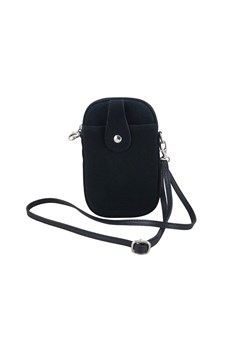 Etui na telefon ze skóry zamszowej - Czarne ze sklepu butyolivier w kategorii Etui - zdjęcie 188265454