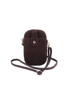 Etui na telefon ze skóry zamszowej - Brązowe ciemne ze sklepu butyolivier w kategorii Etui - zdjęcie 188265462