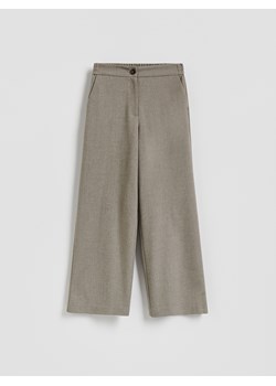 Reserved - Spodnie z szeroką nogawką - jasnoszary ze sklepu Reserved w kategorii Spodnie damskie - zdjęcie 188266771