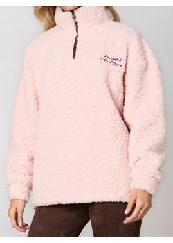 Sinsay - Oversize’owa bluza sherpa ze stójką i zamkiem - różowy ze sklepu Sinsay w kategorii Bluzy damskie - zdjęcie 188267400