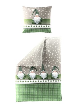 Bierbaum Komplet pościeli flanelowej w kolorze zielono-beżowym ze sklepu Limango Polska w kategorii Pościele - zdjęcie 188267743