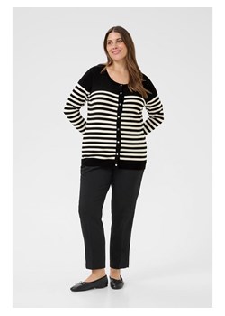 KAFFE curve Kardigan "Lizzy" w kolorze kremowo-czarnym ze sklepu Limango Polska w kategorii Swetry damskie - zdjęcie 188271911