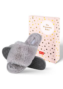 Kapcie Damskie Szare ze sklepu Sklep SOXO w kategorii Kapcie damskie - zdjęcie 188279471