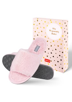 Kapcie Damskie Różowe ze sklepu Sklep SOXO w kategorii Kapcie damskie - zdjęcie 188279474