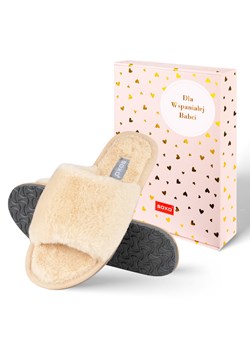 Kapcie Damskie Beżowe ze sklepu Sklep SOXO w kategorii Kapcie damskie - zdjęcie 188279482