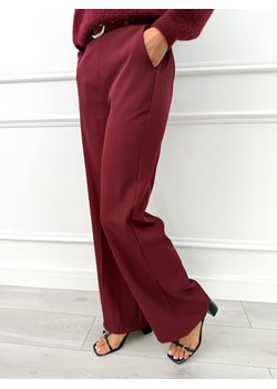 Bordowe Eleganckie Spodnie ze sklepu ModnaKiecka.pl w kategorii Spodnie damskie - zdjęcie 188279494
