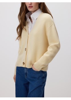 Reserved - Wełniany kardigan - jasnożółty ze sklepu Reserved w kategorii Swetry damskie - zdjęcie 188279691