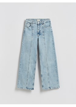 Reserved - Jeansy wide leg z przeszyciem - niebieski ze sklepu Reserved w kategorii Jeansy damskie - zdjęcie 188279700