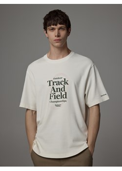 Reserved - T-shirt relaxed z nadrukiem - złamana biel ze sklepu Reserved w kategorii T-shirty męskie - zdjęcie 188279883