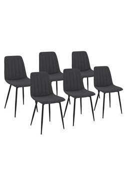 IDOMYA Factory Krzesła (6 szt.) "Fiona" w kolorze ciemnoszaro-czarnym - 46 x 88 x 55 cm ze sklepu Limango Polska w kategorii Meble - zdjęcie 188280410