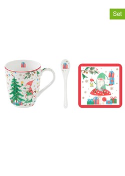 Easy Life 2-częściowy zestaw "Ready for Christmas" w kolorze biało-zielono-czerwonym ze sklepu Limango Polska w kategorii Dzbanki i zaparzacze - zdjęcie 188281113