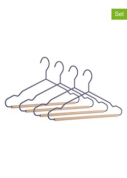 Bizzotto Wieszaki (4 szt.) w kolorze niebiesko-beżowym na ubrania - 41,5 x 20 cm ze sklepu Limango Polska w kategorii Szafy - zdjęcie 188281224