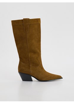 Reserved - Zamszowe kozaki - brązowy ze sklepu Reserved w kategorii Kozaki damskie - zdjęcie 188281762