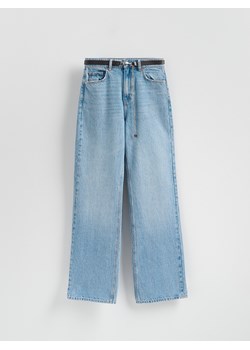 Reserved - Jeansy z paskiem - turkusowy ze sklepu Reserved w kategorii Jeansy damskie - zdjęcie 188281810