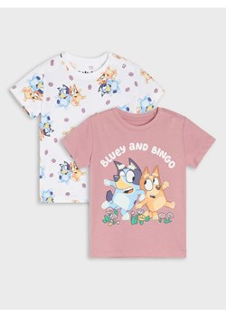 Sinsay - Bawełniane koszulki z nadrukiem 2 pack Bluey - różowy ze sklepu Sinsay w kategorii T-shirty chłopięce - zdjęcie 188283162