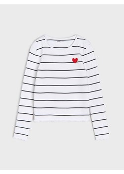 Sinsay - Bawełniana koszulka z długim rękawem - wielobarwny ze sklepu Sinsay w kategorii Bluzki dziewczęce - zdjęcie 188283171