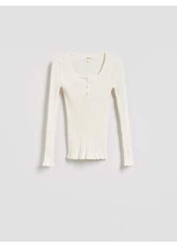Reserved - Sweter z wiskozy - złamana biel ze sklepu Reserved w kategorii Swetry damskie - zdjęcie 188284281
