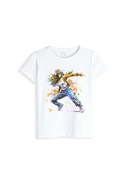 GATE Bawełniana koszulka z nadrukiem 8Y ze sklepu gateshop w kategorii Bluzki dziewczęce - zdjęcie 188284331