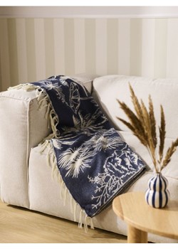 Sinsay - Wzorzysty koc z frędzlami - granatowy ze sklepu Sinsay w kategorii Koce i pledy - zdjęcie 188284510