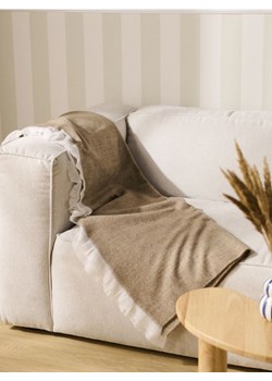 Sinsay - Koc z frędzlami - brązowy ze sklepu Sinsay w kategorii Koce i pledy - zdjęcie 188284513