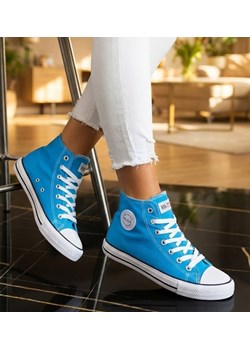 Wysokie niebieskie trampki damskie /F2-1 11089 T100/ ze sklepu Pantofelek24.pl w kategorii Trampki damskie - zdjęcie 188284891