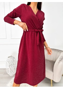 Bordowa Połyskująca Sukienka ze sklepu ModnaKiecka.pl w kategorii Sukienki - zdjęcie 188285470