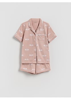 Reserved - Dwuczęściowa piżama we wzory - brudny róż ze sklepu Reserved w kategorii Piżamy dziecięce - zdjęcie 188286460