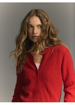 Reserved - Kardigan z wełną alpaki - czerwony ze sklepu Reserved w kategorii Swetry damskie - zdjęcie 188286470