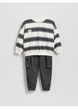 Reserved - Bawełniany komplet - złamana biel ze sklepu Reserved w kategorii Komplety chłopięce - zdjęcie 188286540