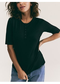 Reserved - Bluzka z wiskozy - czarny ze sklepu Reserved w kategorii Bluzki damskie - zdjęcie 188286543