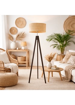 Drewniana lampa stojąca na 3 nogach w stylu boho HAITI BOHO ze sklepu Lysne w kategorii Lampy podłogowe - zdjęcie 188286714