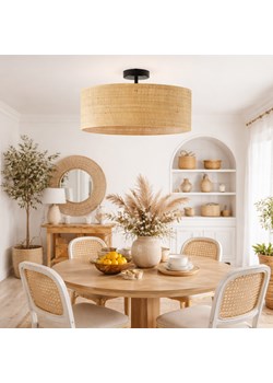 Rattanowy plafon do salonu WENECJA BOHO fi - 40 cm ze sklepu Lysne w kategorii Lampy sufitowe - zdjęcie 188286721