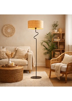 Lampa podłogowa z rattanowym abażurem MORONI BOHO ze sklepu Lysne w kategorii Lampy podłogowe - zdjęcie 188286734