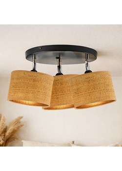 Rattanowa 3-punktowa lampa sufitowa DAKOTA BOHO z regulacją kąta padania światła ze sklepu Lysne w kategorii Lampy sufitowe - zdjęcie 188286752