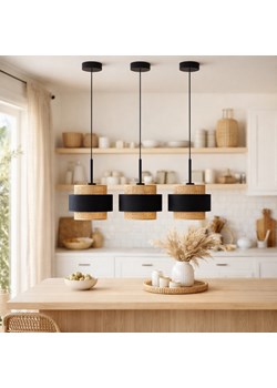 Pojedyncza lampa wisząca rattanowa nad wyspę kuchenną ELBA BOHO ze sklepu Lysne w kategorii Lampy wiszące - zdjęcie 188286754