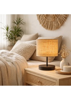 Rattanowa lampa stołowa do sypialni AWINION BOHO ze sklepu Lysne w kategorii Lampy stołowe - zdjęcie 188286760