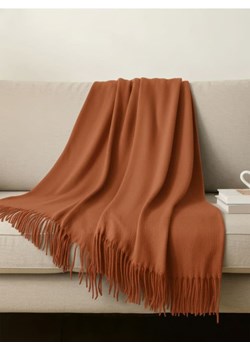 Sinsay - Koc z frędzlami - pomarańczowy ze sklepu Sinsay w kategorii Koce i pledy - zdjęcie 188286981