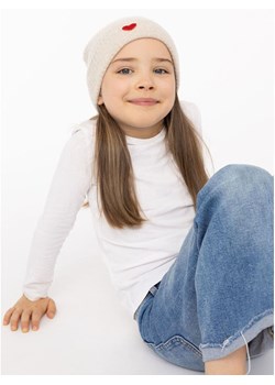 Zwillingsherz Kaszmirowa czapka beanie "Heart" w kolorze beżowym ze sklepu Limango Polska w kategorii Czapki dziecięce - zdjęcie 188287761
