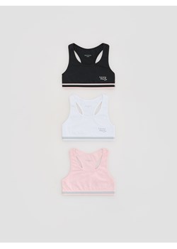 Reserved - Bawełniany top 3 pack - biały ze sklepu Reserved w kategorii Staniki dla dziewczynki - zdjęcie 188289454