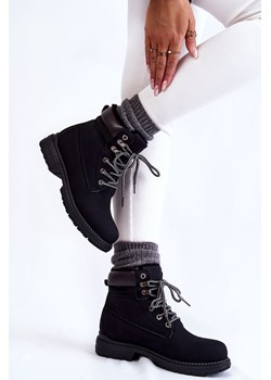 Botki Trapery Damskie Ocieplane Czarne Lonne ze sklepu ZAZOO w kategorii Workery damskie - zdjęcie 188289490