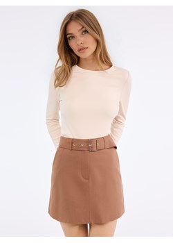 Mohito - Longsleeve basic - beżowy ze sklepu Mohito w kategorii Bluzki damskie - zdjęcie 188291264