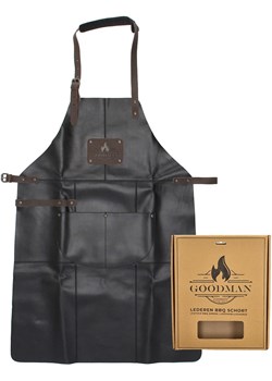 GOODMAN Skórzany fartuch w kolorze czarnym do grilowania - 63 x 85 x 0,50 cm ze sklepu Limango Polska w kategorii Ścierki kuchenne - zdjęcie 188293492