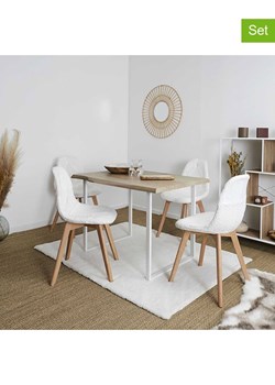 THE HOME DECO FACTORY Krzesła (4 szt.) w kolorze białym - 47 x 87 x 52 cm ze sklepu Limango Polska w kategorii Meble - zdjęcie 188293641