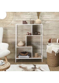 THE HOME DECO FACTORY Regał stojący w kolorze jasnobrązowo-białym - 80 x 113 x 30 cm ze sklepu Limango Polska w kategorii Regały i witryny - zdjęcie 188293680