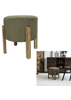 THE HOME DECO FACTORY Hocker w kolorze khaki - wys. 35 x Ø 35 cm ze sklepu Limango Polska w kategorii Pufy i siedziska - zdjęcie 188294110